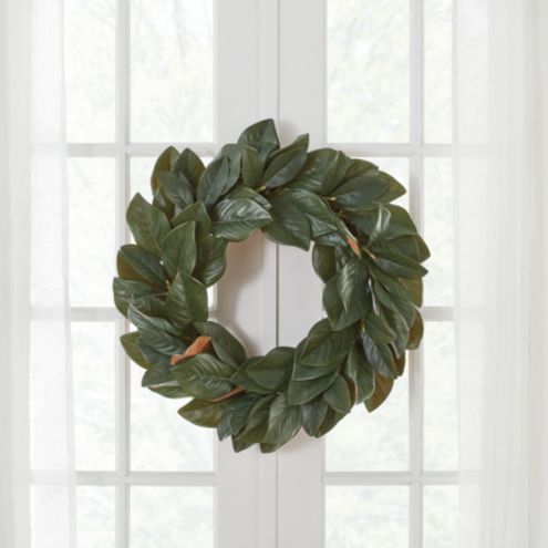 Magnolia Leaf Faux Wreath 26 inch Christmas Holiday Door D�cor | Ballard Designs, Inc.