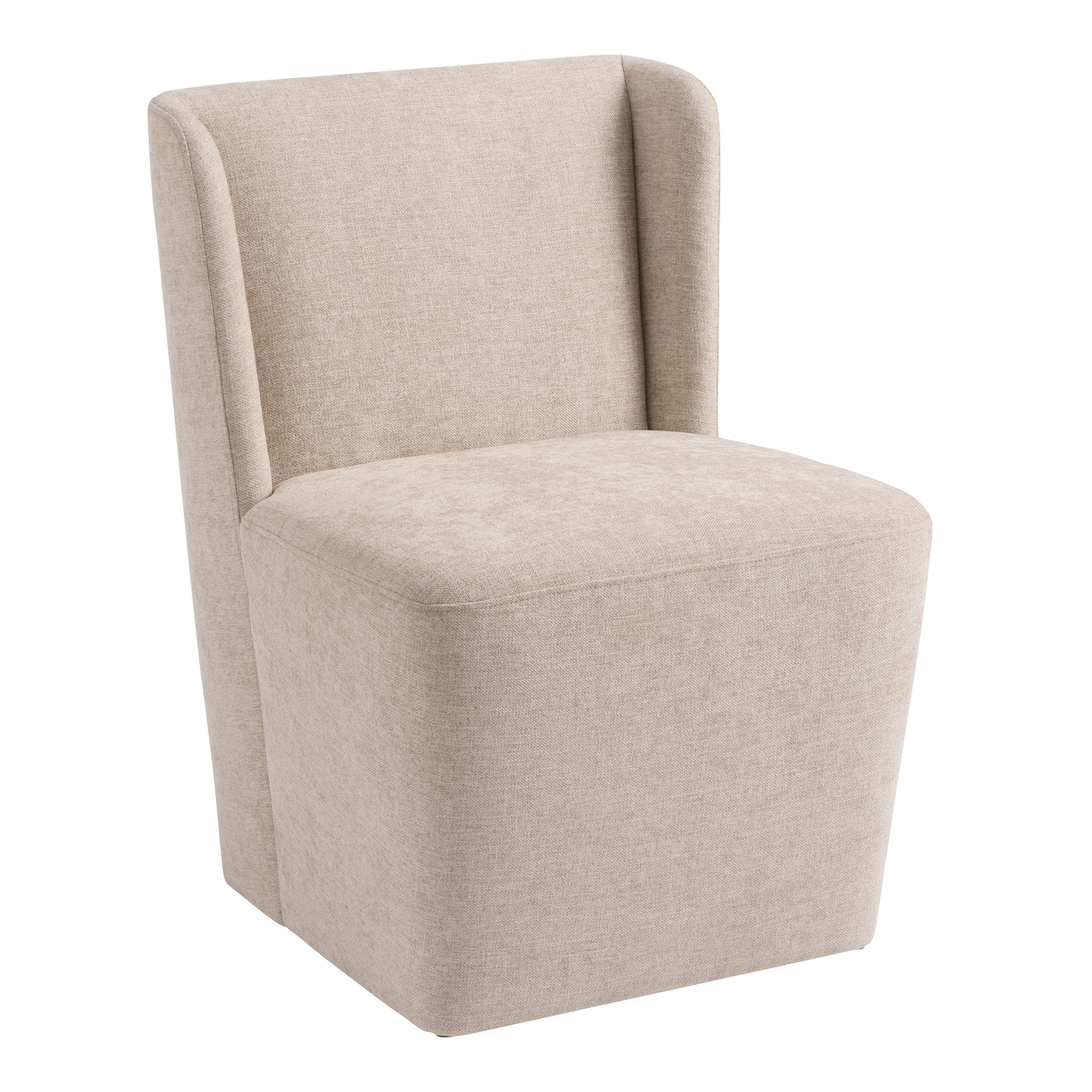 Roya Wingback Upholstered Rolling Dining Chair | World Market