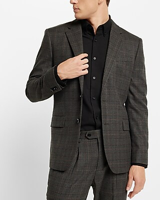 Extra Slim Plaid Flannel Suit Jacket | Express