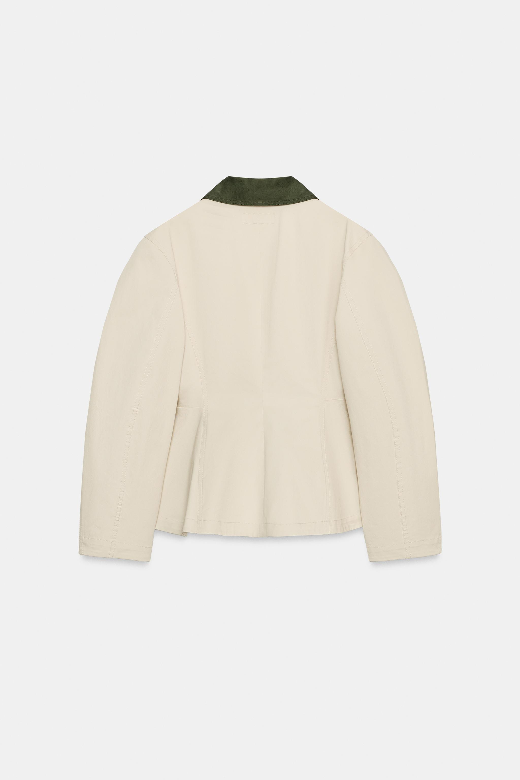 CONTRAST COLLAR PEPLUM JACKET | Zara US