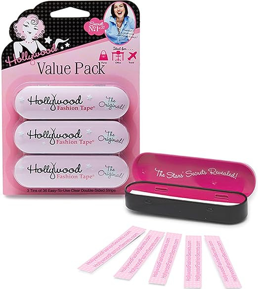 Hollywood Fashion Secrets Medical Quality Double-Stick Apparel Tape, 3 tins x 36 Strips Value Pac... | Amazon (US)