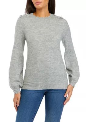 Crown & Ivy™ Women's Button Shoulder Sweater | Belk