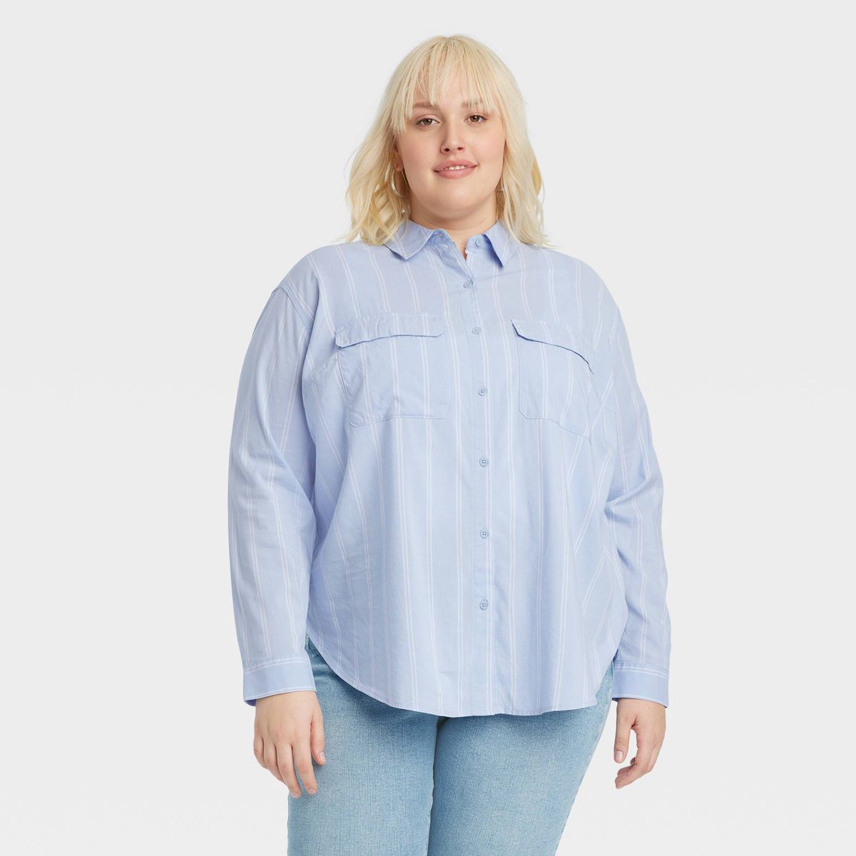 Women's Long Sleeve Utility Button-Down Shirt - Ava & Viv™ | Target