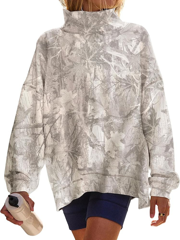 Mock Neck Sweatshirt Women Oversized Fleece Long Sleeve Turtleneck Tops Mockneck Sweatshirt 2026 ... | Amazon (US)