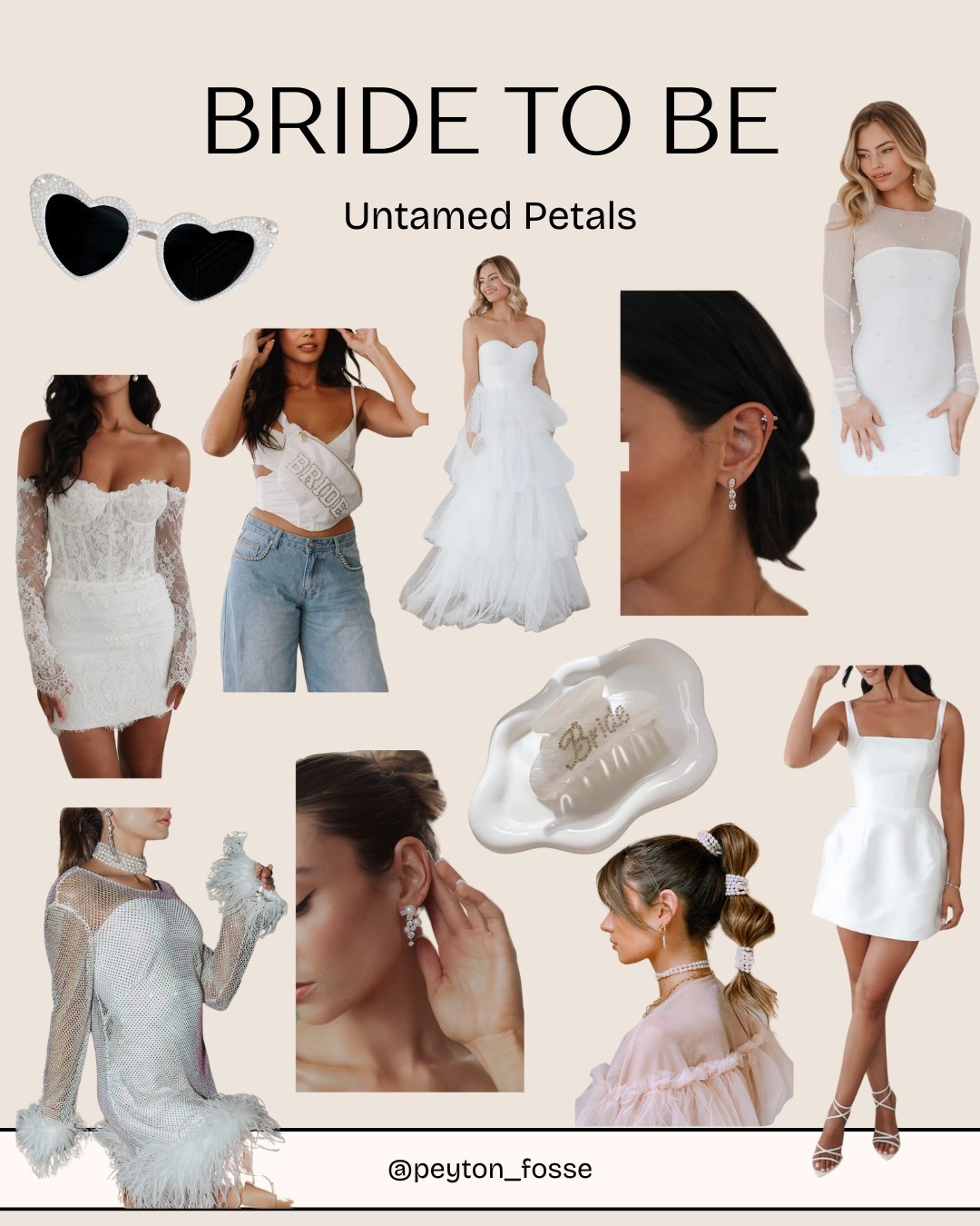 Bride to be dresses and accessories ✨🤍 🔗 https://www.untamedpetals.com/PEYTON37000 for 10% off! 

#LTKWedding
