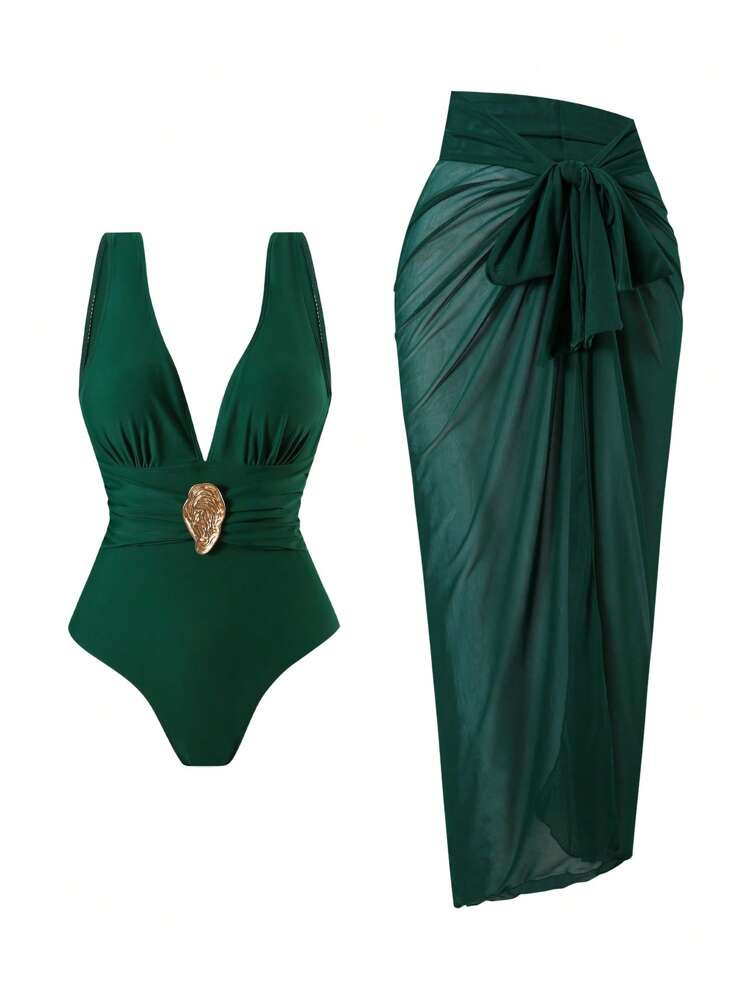 Conjunto baño verde joya | SHEIN