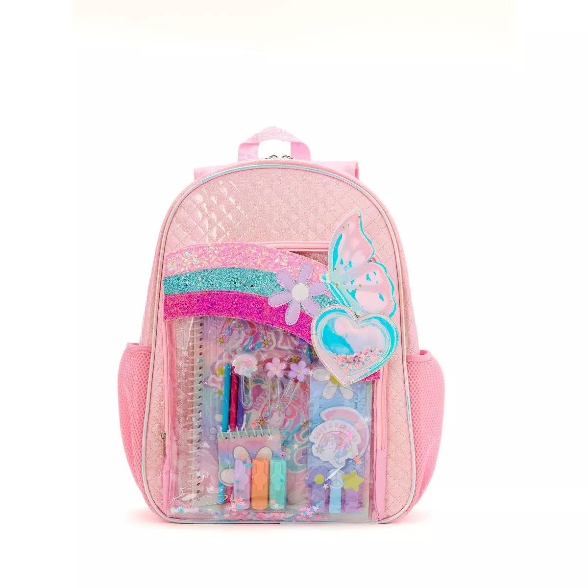 Locker Club Kids' 17" Backpack with Stationery Pencil Pouch - Butterfly | Target