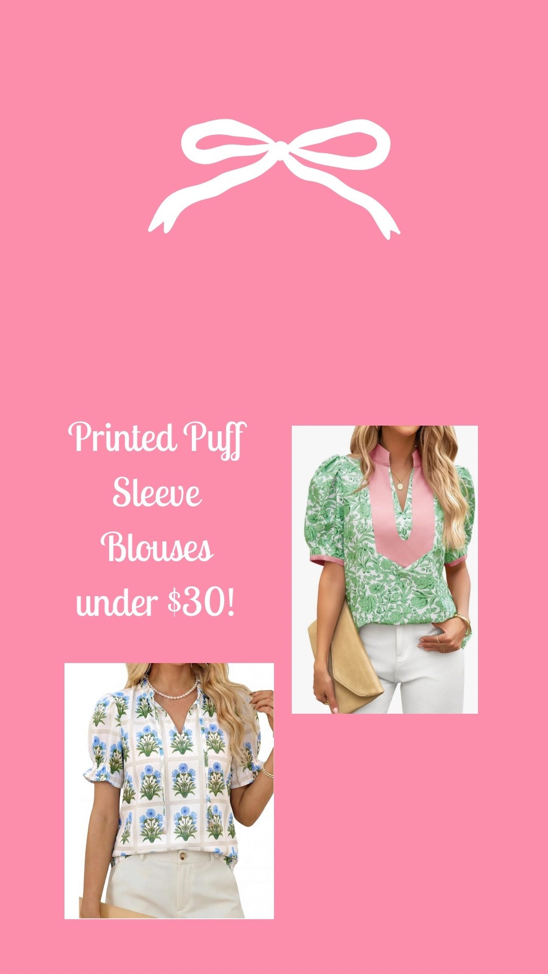 Printed Ruff Sleeve Blouses under $30!!

Puff sleeve blouse • blouses • spring blouse • spring blouses • blouses for spring • work top • work tops • work blouses 

#LTKSaleAlert #LTKWorkwear #LTKTravel