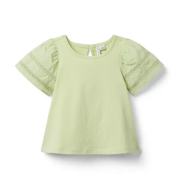 Lace Trim Puff Sleeve Top | Janie and Jack