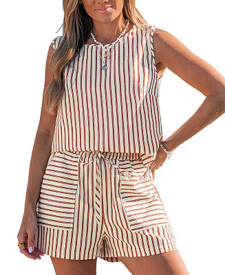 Women's Crew Neck Unlined Short Set - Short Sleeve Design | Macy's