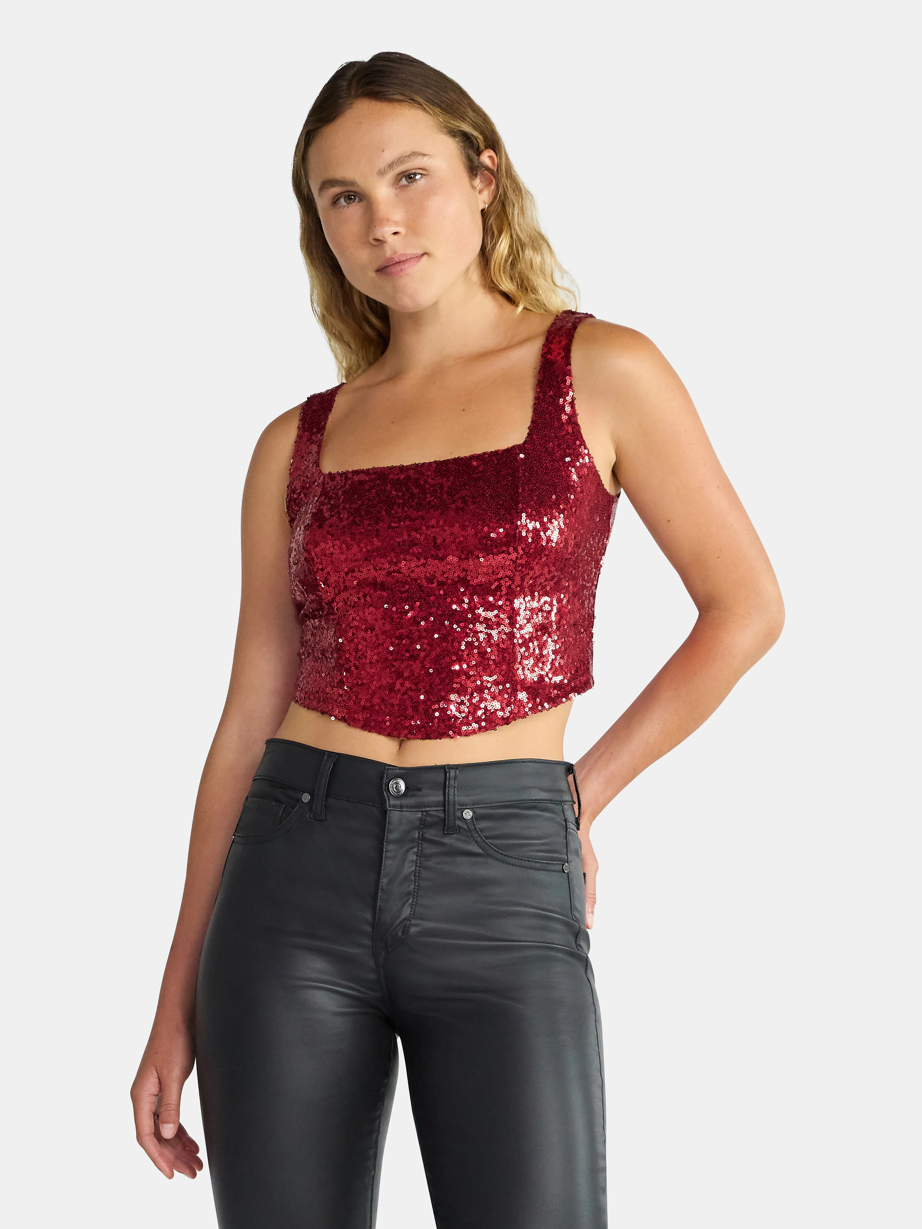 Madden NYC Sequin Corset Top, Women's | Walmart (US)