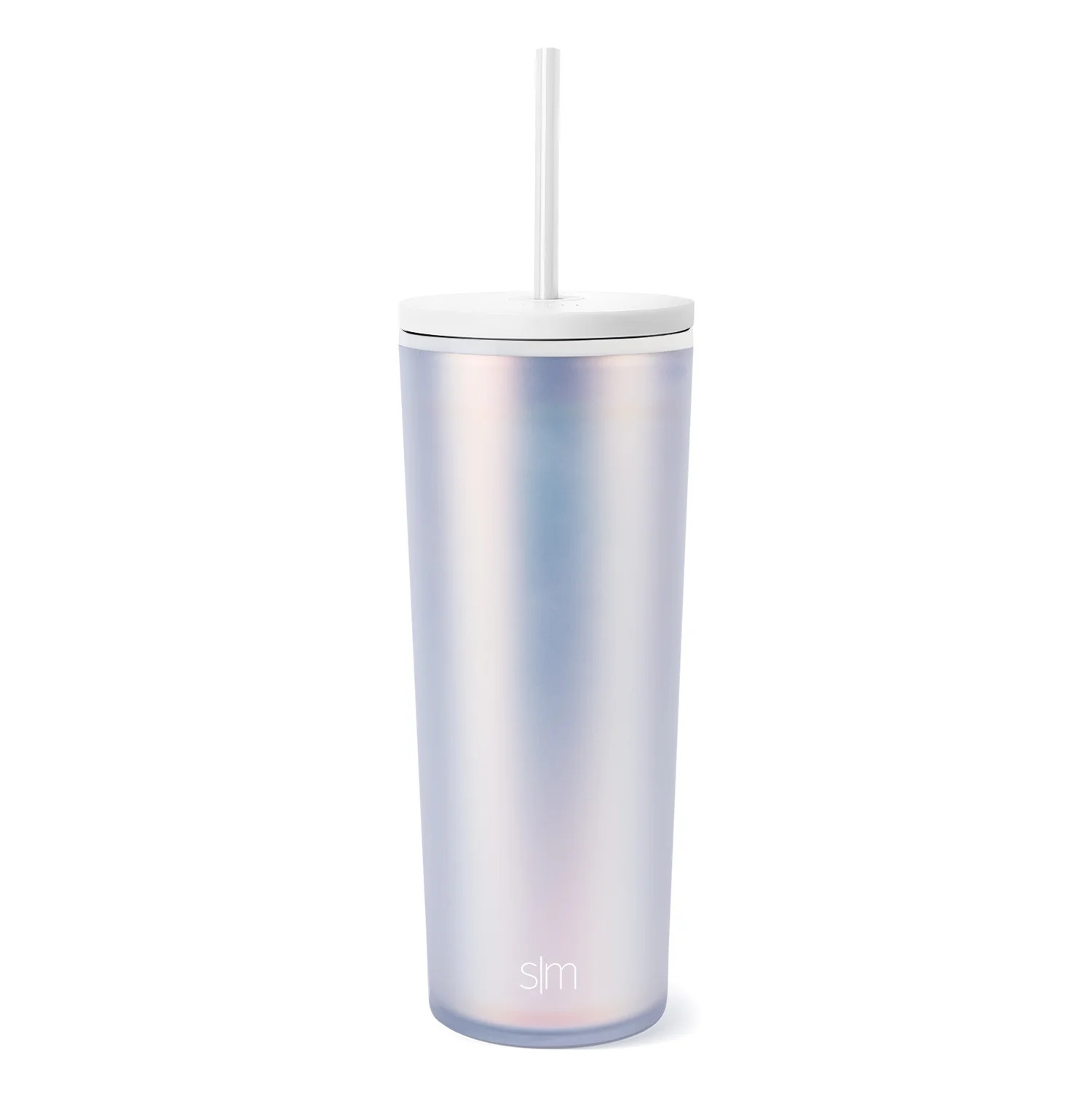 Simple Modern 24 fl oz Double Wall Plastic Classic Tumbler with Straw|Opalescent | Walmart (US)