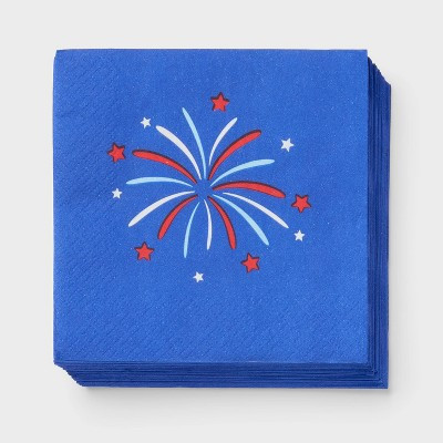 30ct 4th of July USA Firework Beverage Napkins - Spritz™ | Target