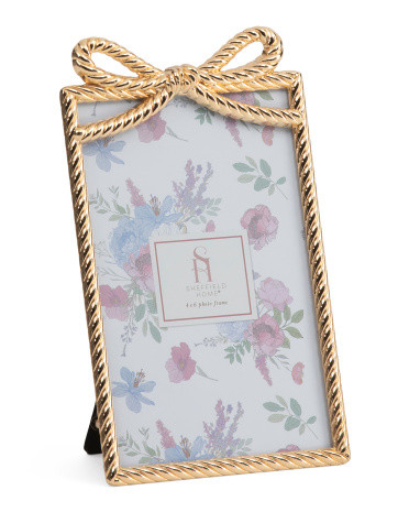 4x6 Cast Metal Bow Tabletop Picture Frame | TJ Maxx