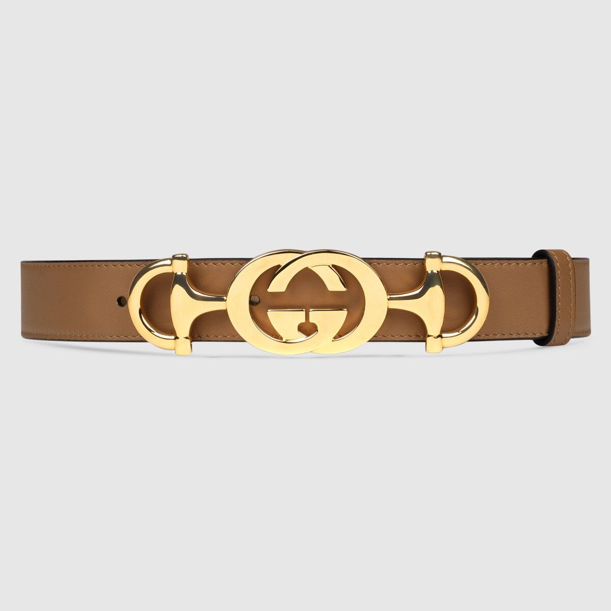 Leather belt with Interlocking G Horsebit | Gucci (US)