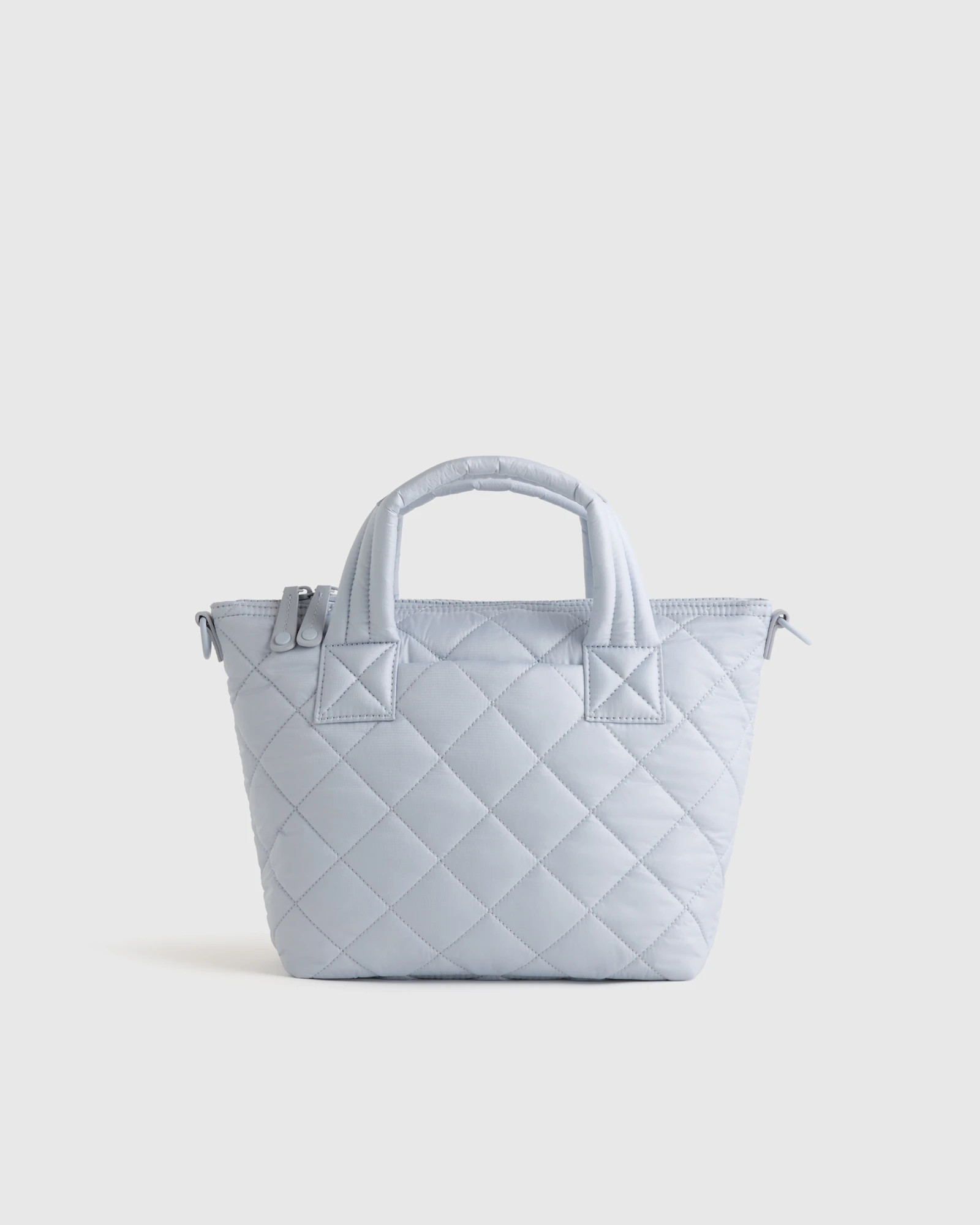 Transit Quilted Small Crossbody Tote in Porcelain Blue | Quince