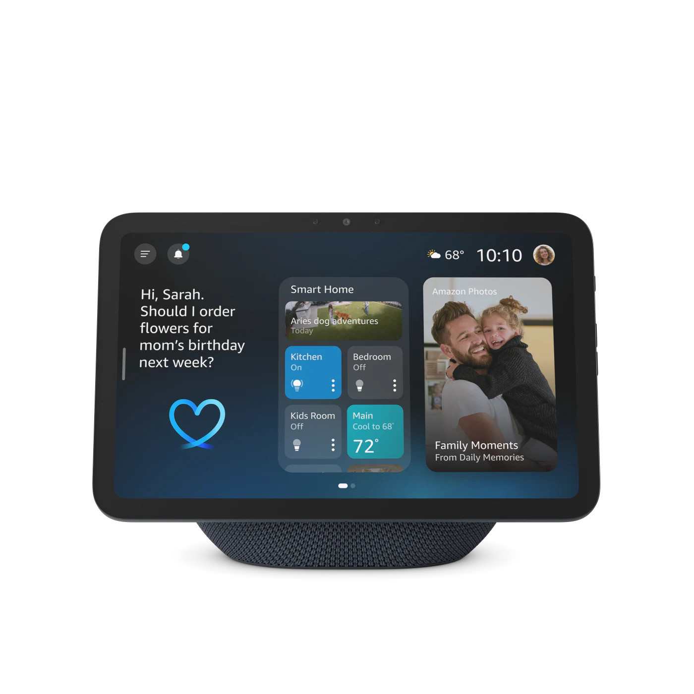 Amazon Echo Show 8, Stealth Gray (newest model), Vibrant HD 8.7"" display with spatial audio, designed for Alexa+ | B0DC8ZMR1P | Lowe's