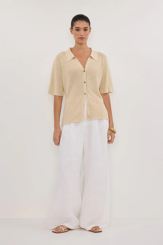 LIAM NATURAL KNIT POLO SHIRT | DISSH