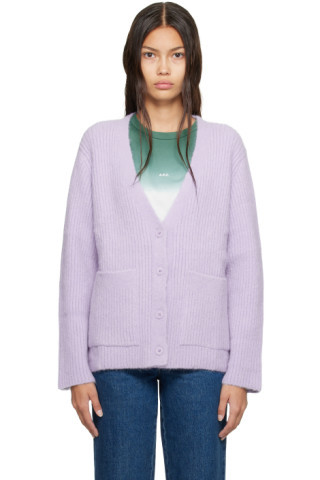A.P.C. - Purple Claudine Cardigan | SSENSE