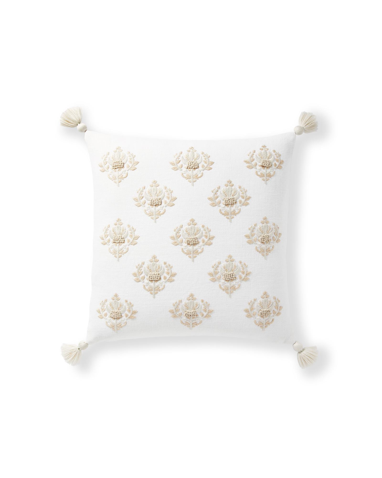 Embroidered Linen Pillow Cover | Serena and Lily
