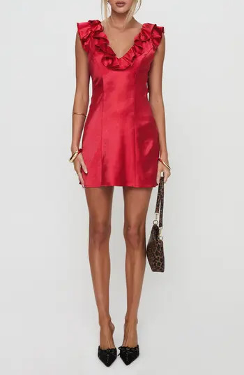 Butacup Ruffle Satin Minidress | Nordstrom