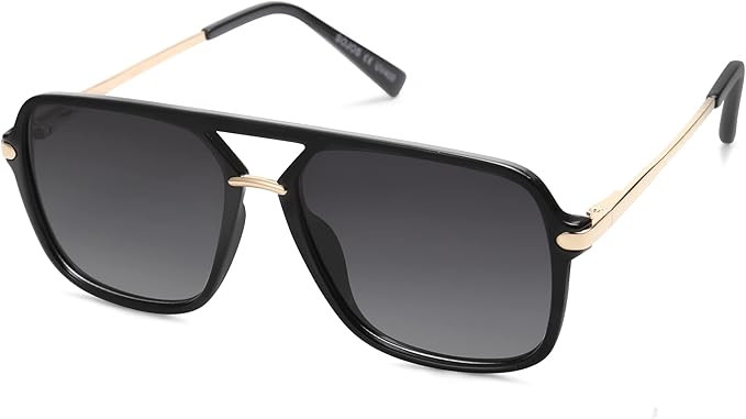SOJOS Sunglasses for Women & Men, Square, Retro, Polarized Lens, Trendy Aviator, 90s Shades | Amazon (US)
