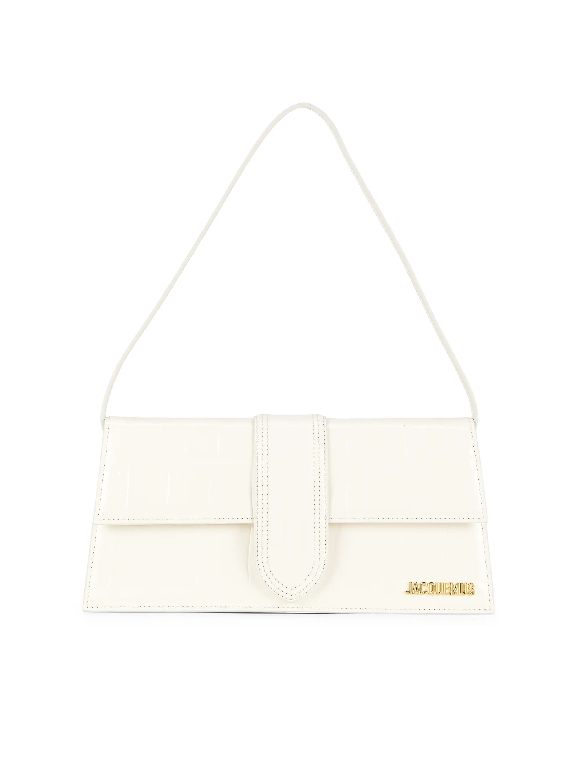 Le Bambino Long Crocodile-Embossed Leather Shoulder Bag | Saks Fifth Avenue