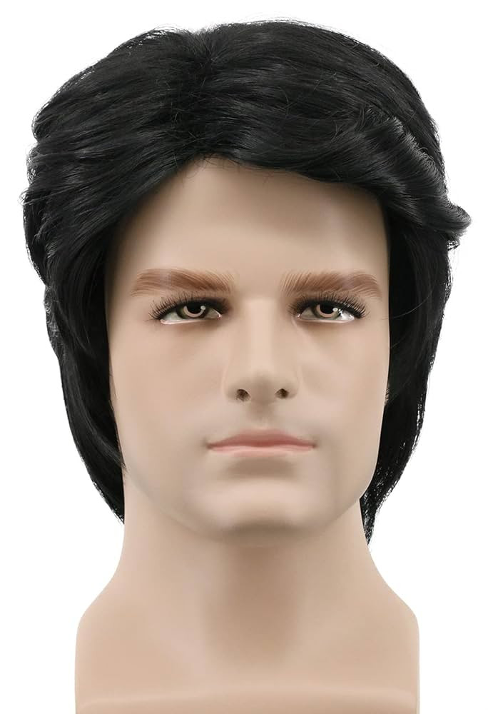 yuehong Short Black Men Wig Anime Party Fashion Daily Costume hair Heat Resistant Synthetic Fiber... | Amazon (US)