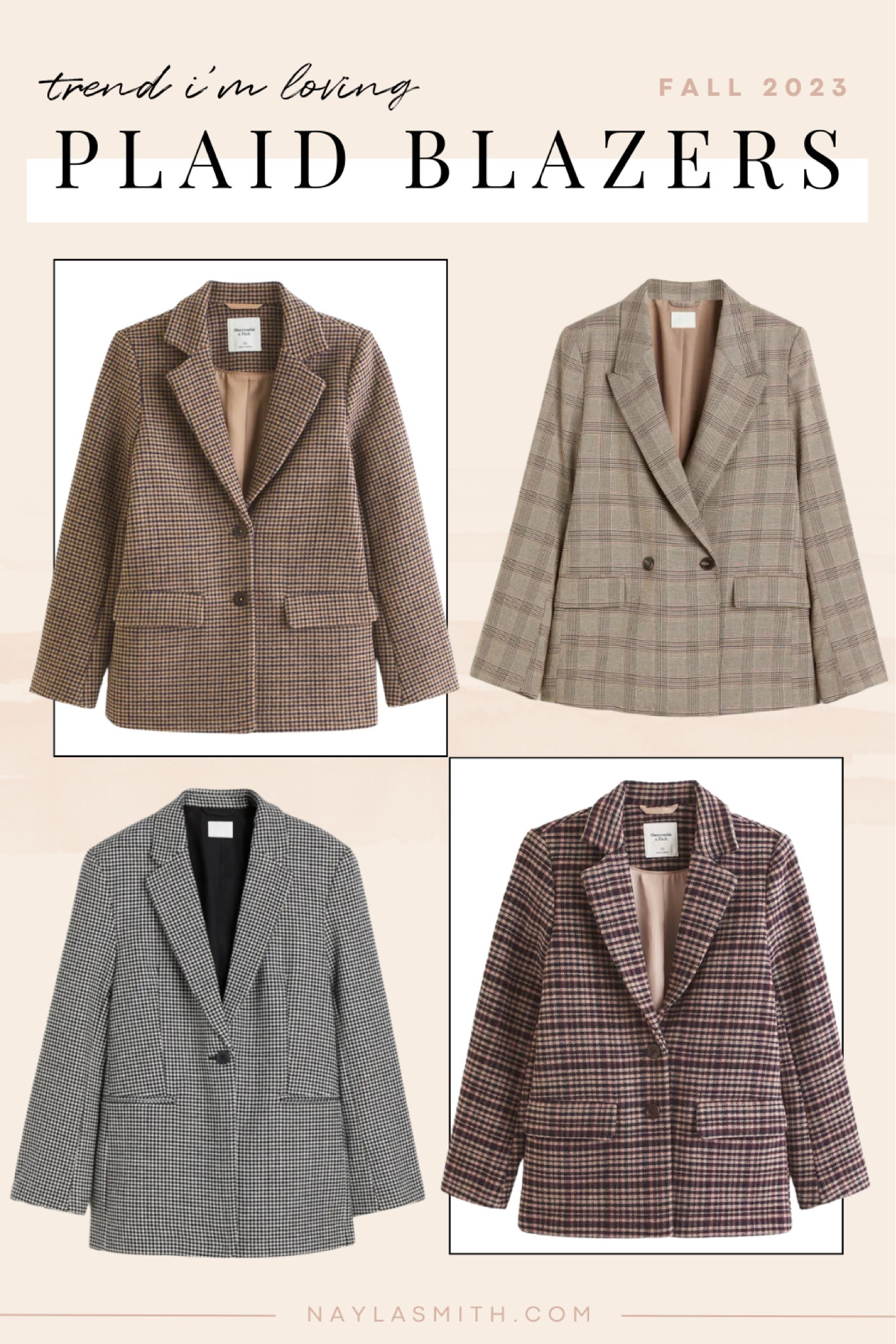 Fall fashion trend I’m loving - plaid blazers

Fall style, fall outerwear, preppy style


#LTKstyletip #LTKSeasonal #LTKFind