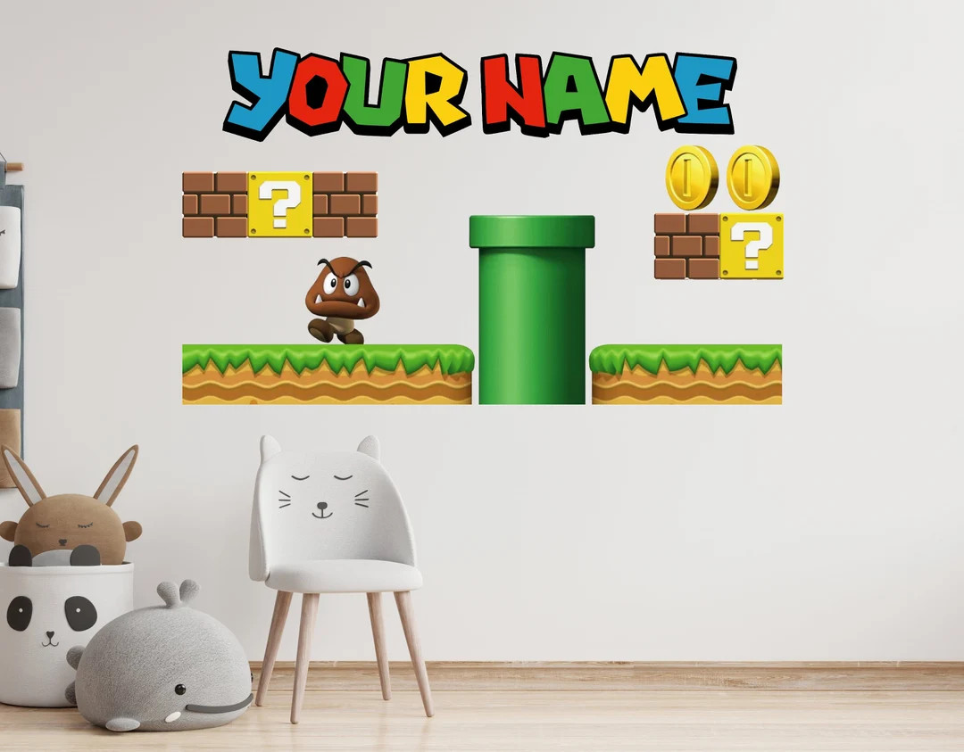 Cornhole Custom Name Wall Decal-Wall Sticker-Color Bricks Wall Art Peel & Stick Boys Girls Room D... | Etsy (US)