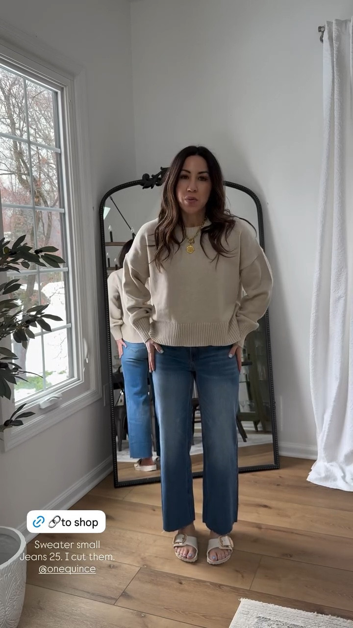small sweater. 25 jeans. I cut them.

#LTKPetite #LTKOver40