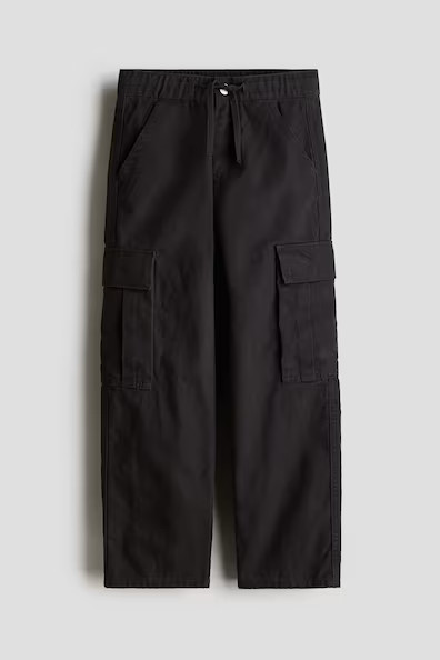 H & M - Canvas Cargo Pants - Black | H&M (US + CA)