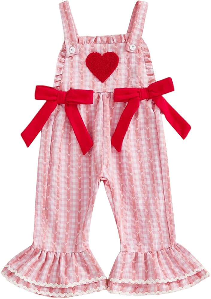 Adobabirl Toddler Baby Girl Easter Outfit Overalls Easter Eggs Bunny Embroidery Romper Flare Pant... | Amazon (US)