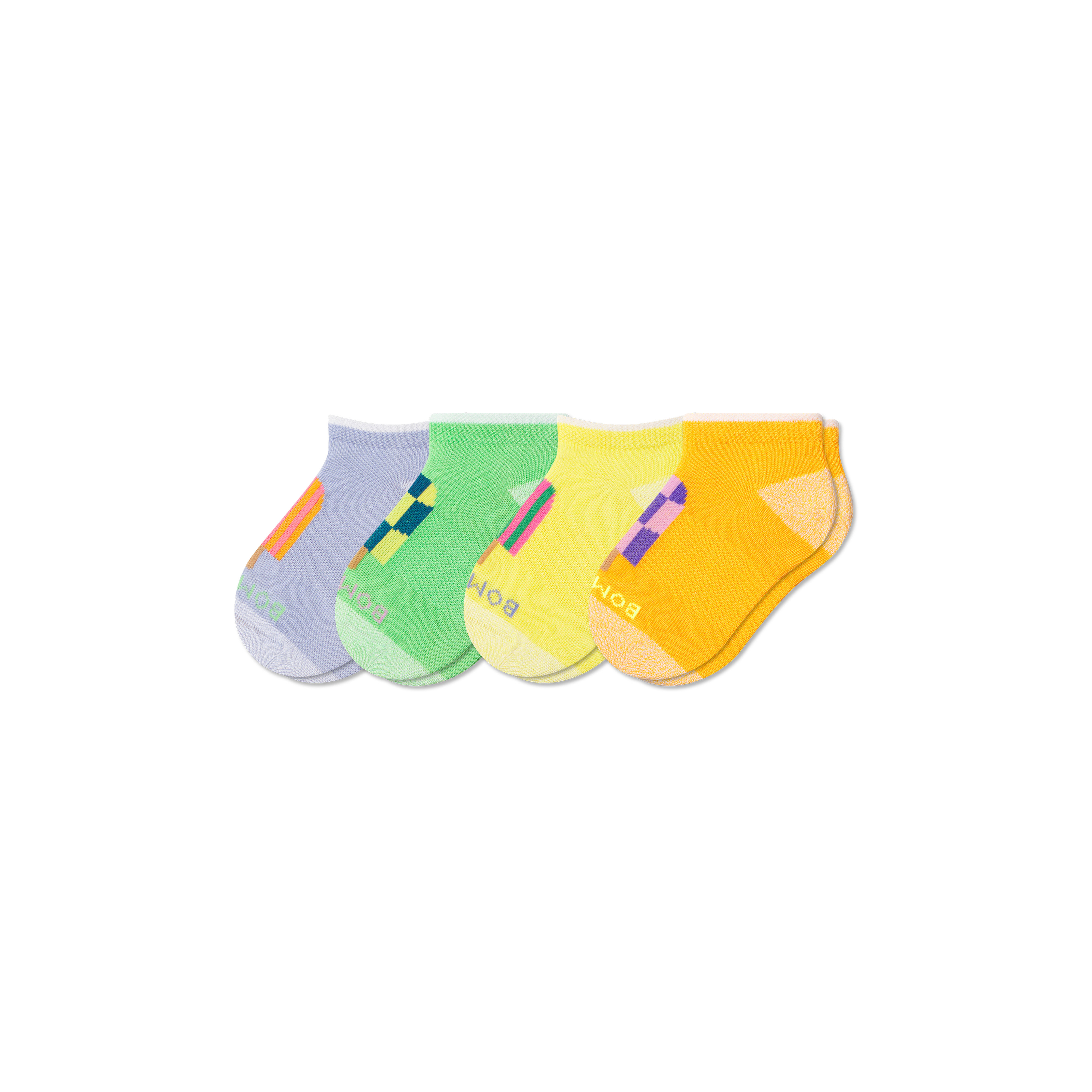Toddler Lightweight Ankle Sock 4-Pack - Glow Pop Mix - T - Cotton Blend - Bombas | Bombas