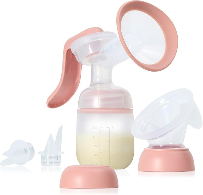 Frida Mom 2-in-1 Breast Pump: Manual Hand Pump & Hands-Free Automatic Suction Cup, Dual-Mode, Wir... | Amazon (US)