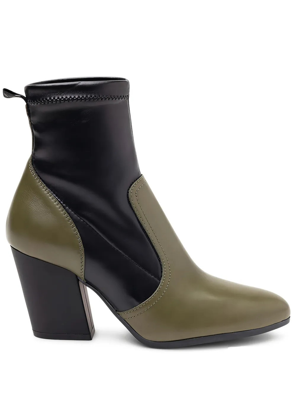 Hogan 80mm two-tone block-heel boots - Green | Farfetch Global
