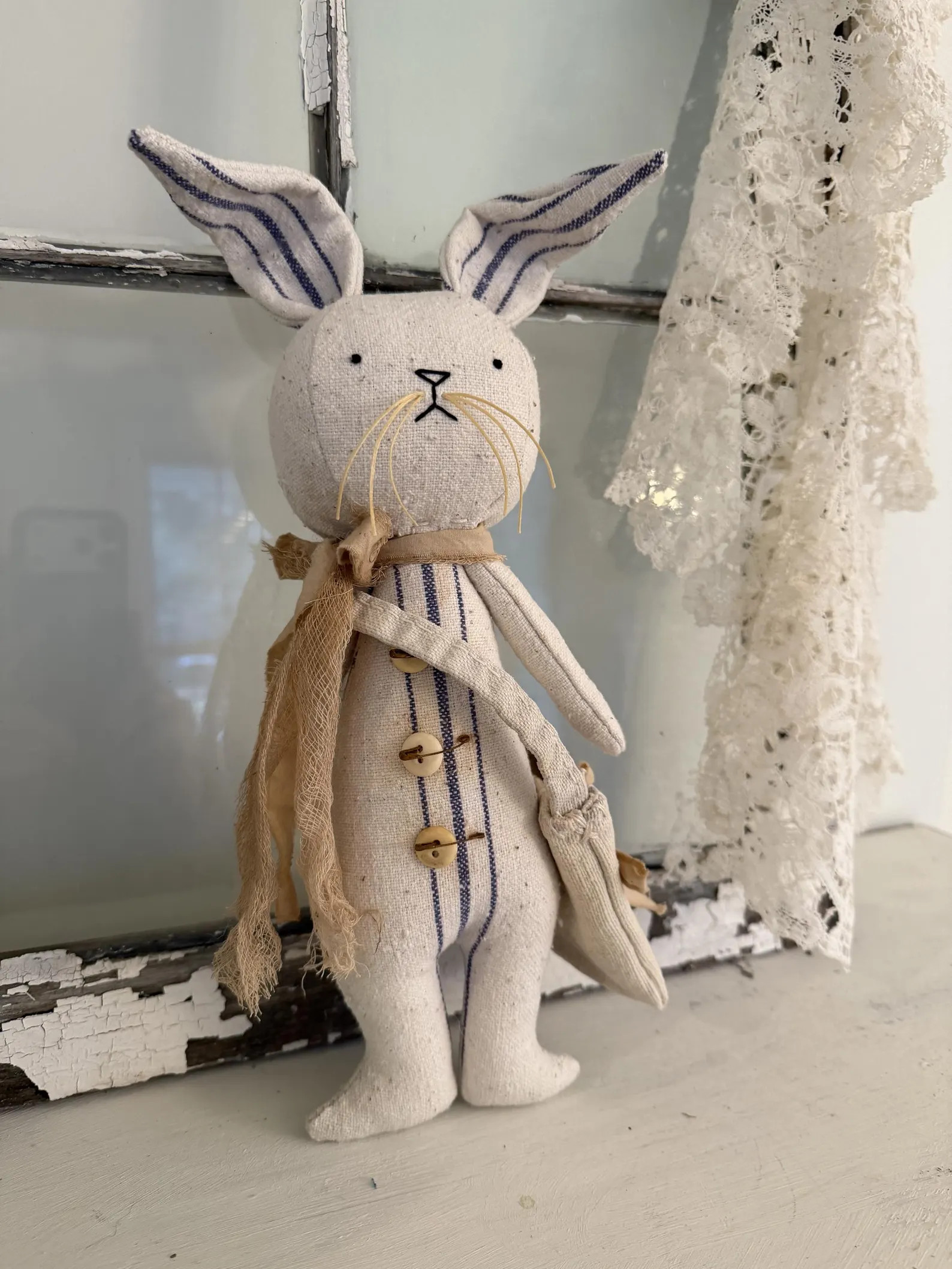 Primitive Grain Sack Bunny | Etsy (US)