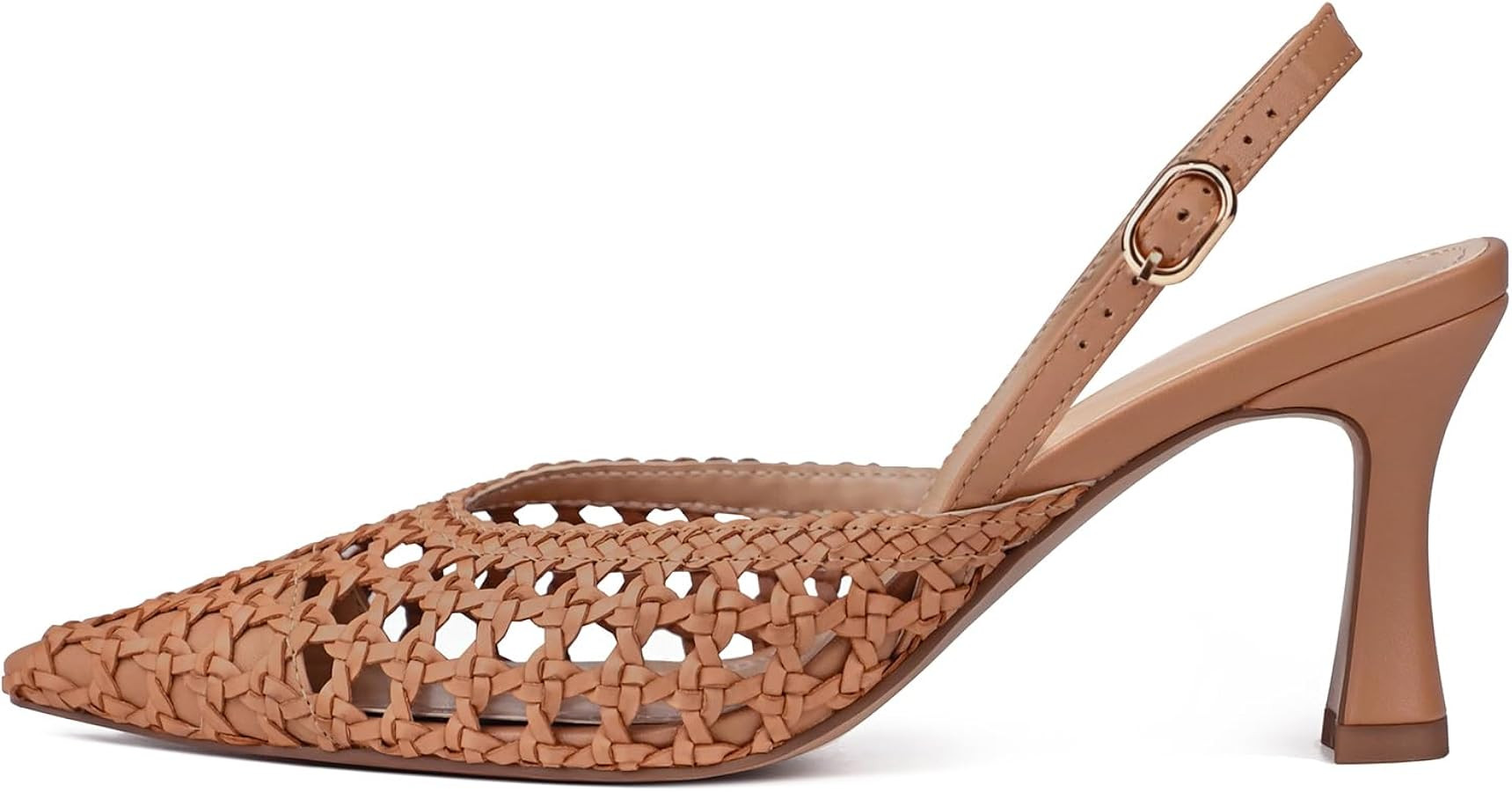 Women's Woven Slingback Heels Pointed Toe Pumps 3.5 in | Amazon (US)