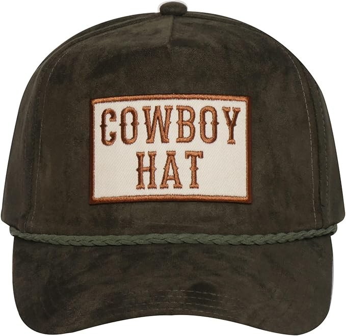 MIRMARU Western Cowboy Theme Embroidered 5 Panel Suede Feel Trucker Snapback Cap Hat with Braided... | Amazon (US)