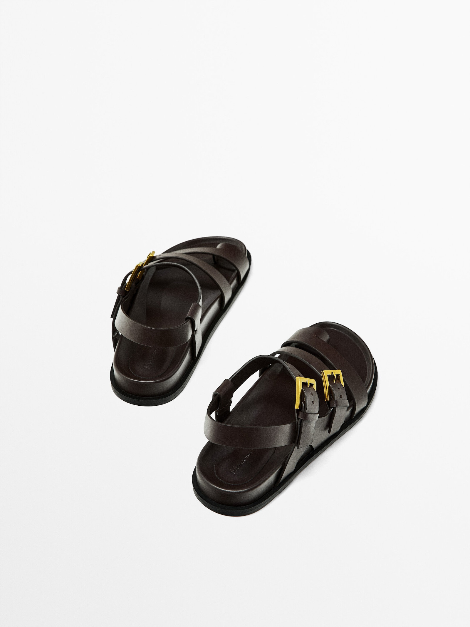 Flat sandals with buckles | Massimo Dutti US