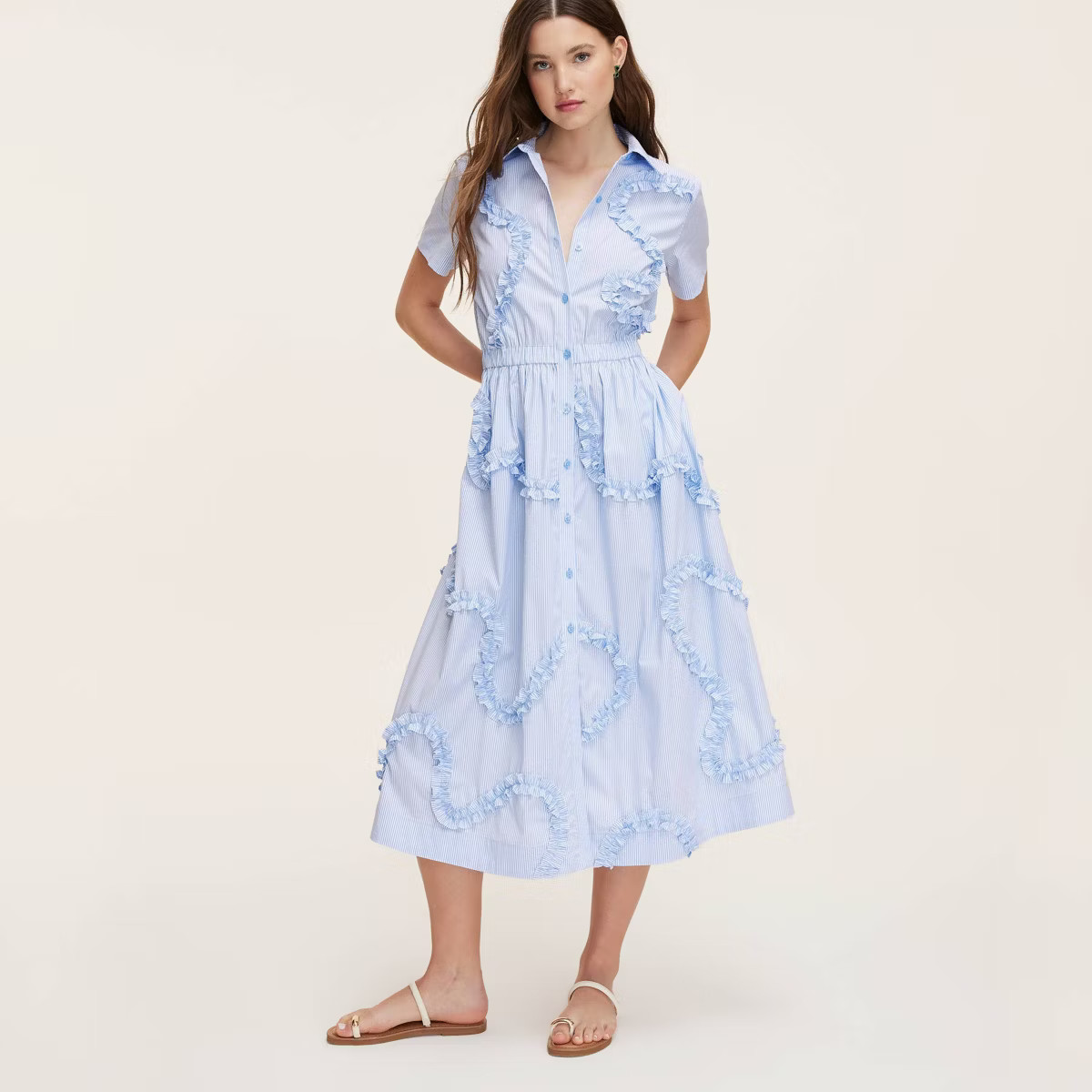 Women's Ribbon Short Sleeve Midi Shirtdress - kate spade new york x Target Blue/White | Target