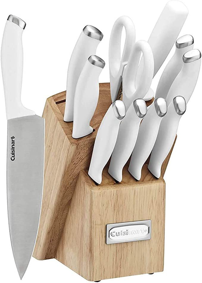 Cuisinart C77SSW-12P Color Pro Collection 12 Piece Knife Block Set, White | Amazon (US)