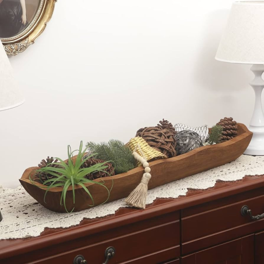 Uziass Wood Dough Bowl, 29" x 7.5" Hand Carved Rustic Farmhouse Large Wooden Dough Bowls Decorati... | Amazon (US)