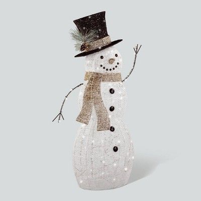 Philips 42in Glitter Snowman Christmas LED Novelty Sculpture Pure White Twinkle Lights | Target