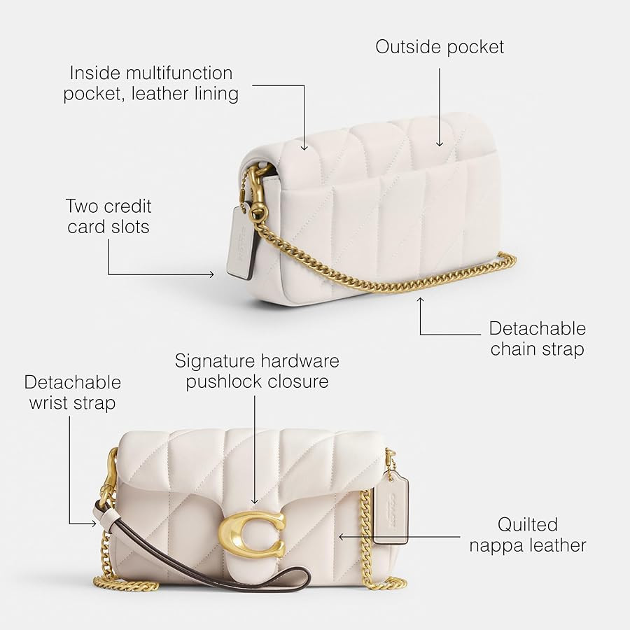 Coach Womens Quilted Pillow Leather Tabby Wristlet With Chain | Amazon (US)