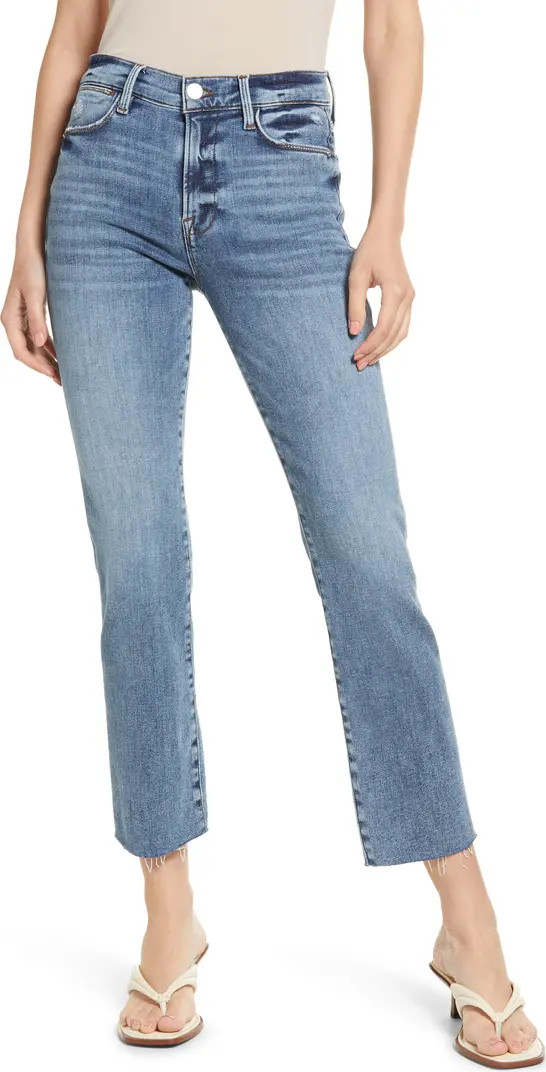 Le High Raw Hem Ankle Straight Leg Jeans | Nordstrom