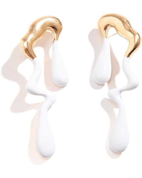 Irregular WaterDrop Earrings, Melted Liquid Irregular Stainless Steel Earrings, Embrace Minimalis... | Amazon (US)