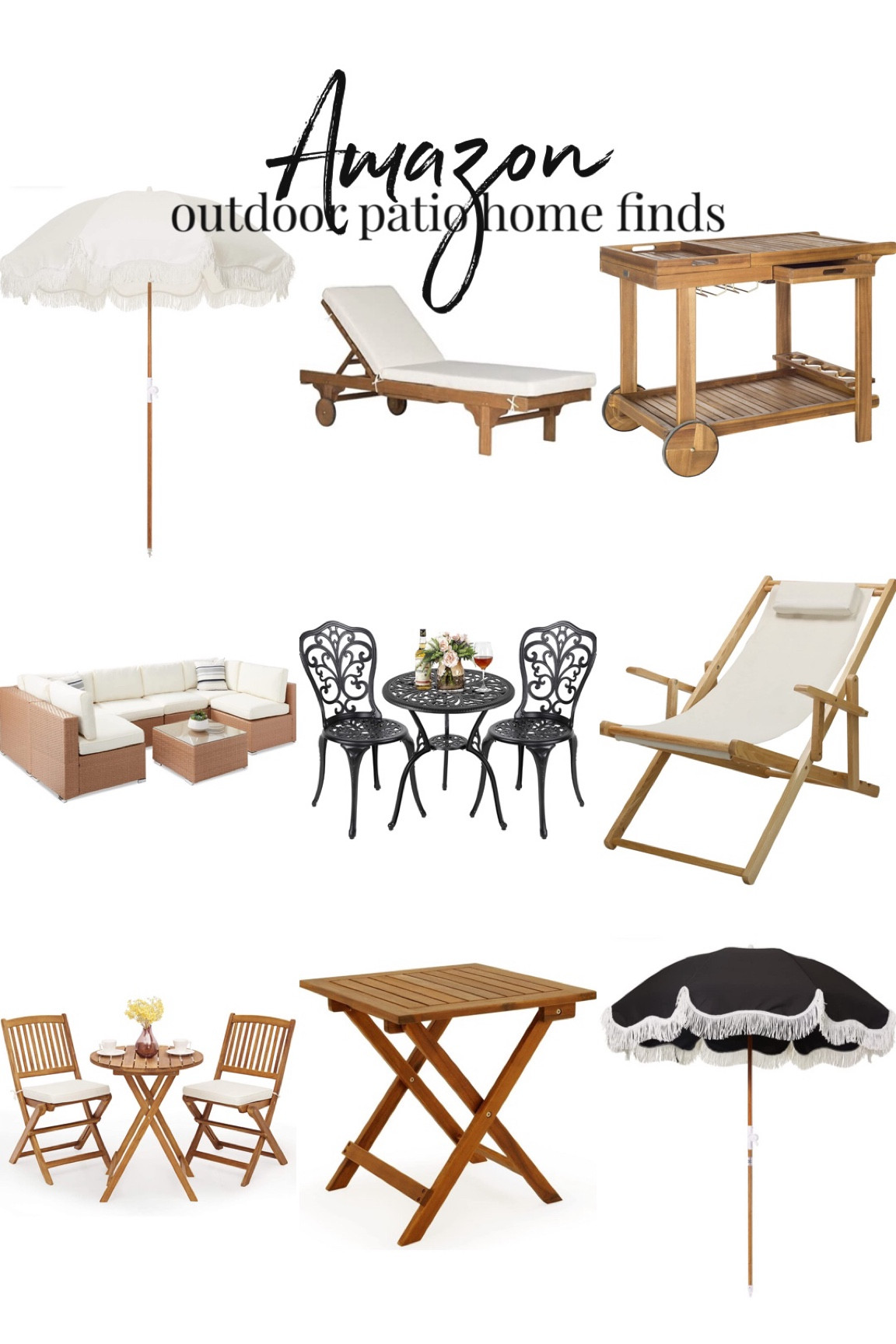 Affordable, trendy outdoor patio furniture finds from Amazon. Neutral and stylish—add pillows and rugs for color or keep a monochrome look. Works for whatever your style. Amazon home.

#LTKFind #LTKhome