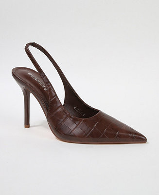 Carmine Croco-Embossed Slingback Stiletto Pumps | Macy's