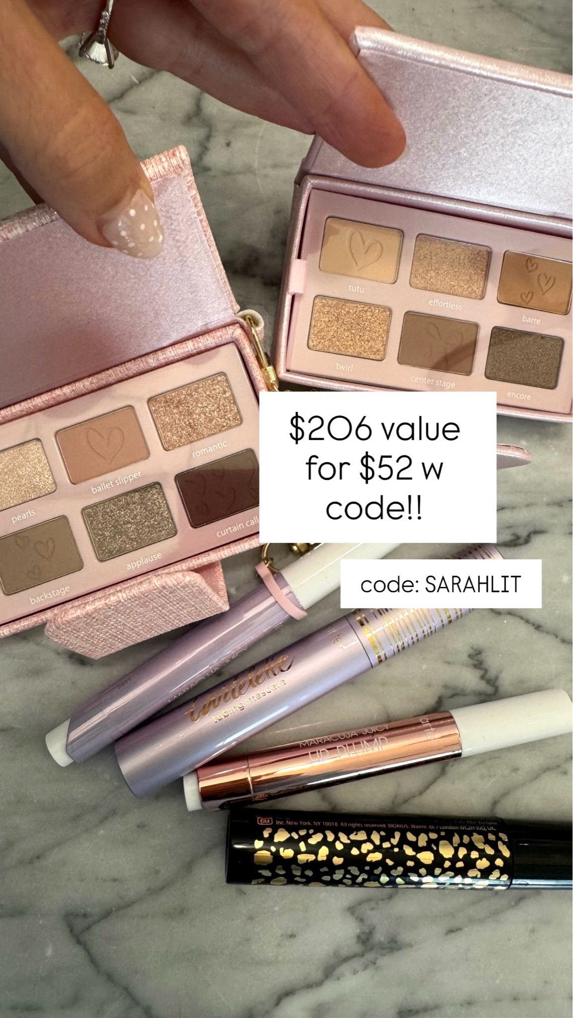 Tarte holiday kits are here! Savings are so good. $206 value of two shadow pallets, 2 full-size mascara and two full-size lips, $52 with code! SARAHLIT

#LTKgrwm #LTKSaleAlert #LTKBeauty